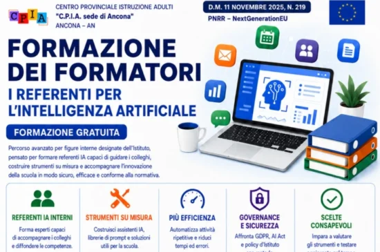 Locandina Corso PNRR “Formazione dei Formatori – I Referenti per l’Intelligenza Artificiale”